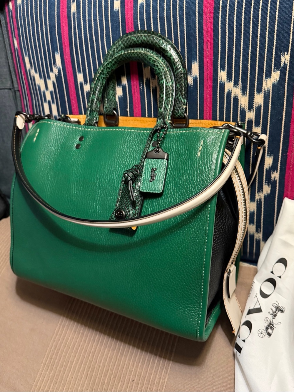 COACH Rogue 30/31 1941 CypressGreen PythonColorblock Rare MintCondition